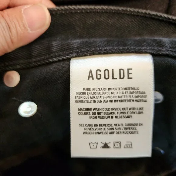 AGOLDE Cherie High Rise Straight Jeans in Distortion NWT Women 29/33X30.5 Grunge